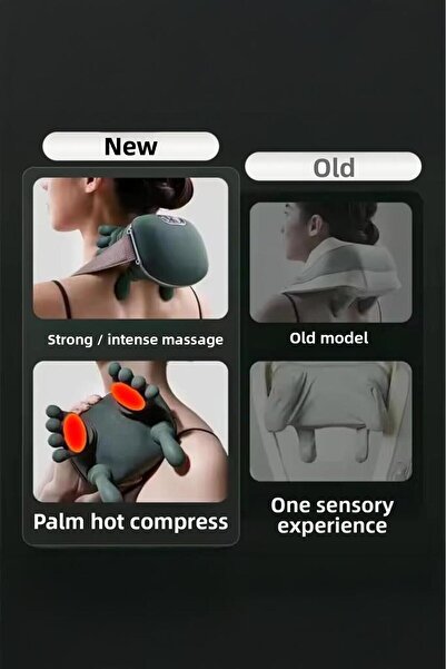 DEMPOWER Heated Hand-Shaped Portable Rechargeable Massager - Neck, Back, Leg and Shoulder