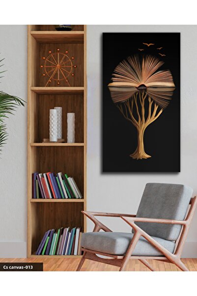 CeSht Book Leaf Tree One Piece Canvas, Canvas Painting
