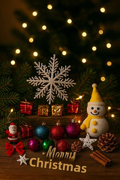 HediyeFilesi 25 Piece Large Christmas Tree Ornament Set – Colorful Christmas Ornaments, Gift Boxes, Balls and Figurines