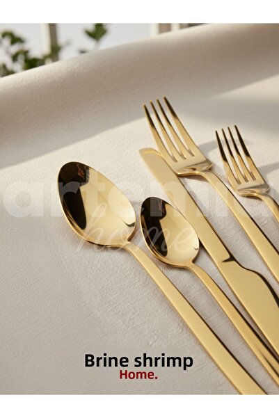 Artemia Home Artemia Piedra Gold Dinner Forks 6 Pieces |   18/10 Stainless Steel |   Premium Gold Series