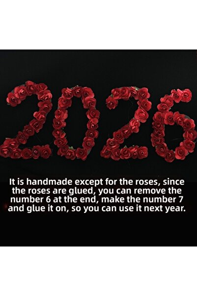 Bonicce Ornament de pin cu inscripție roșie 2026, decorațiuni pentru Crăciun și Anul Nou