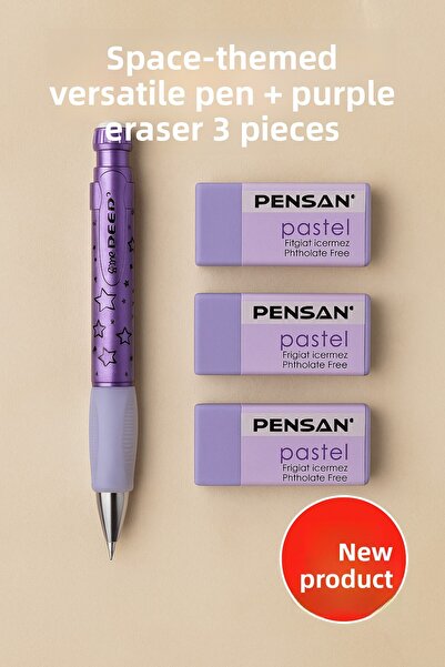 KarmaOfis قلم معدني أزرق 0.7 متعدد الاستخدامات + ممحاة زرقاء باستيل مجموعة من...