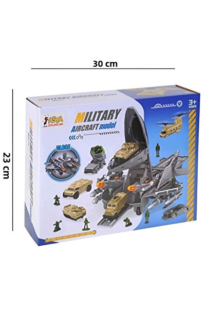 Sole Military Aircraft Model – Military Aircraft and Vehicle Set |   Large Transporter Jet, Mini Vehicle & Figure Toy S