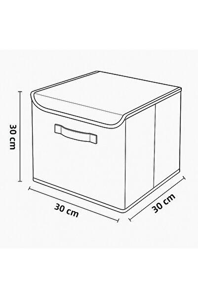 HomyJRs 4-Piece Fabric Closet Organizer Box with Gray Lid - 30X30X30 cm Foldable Storage Box