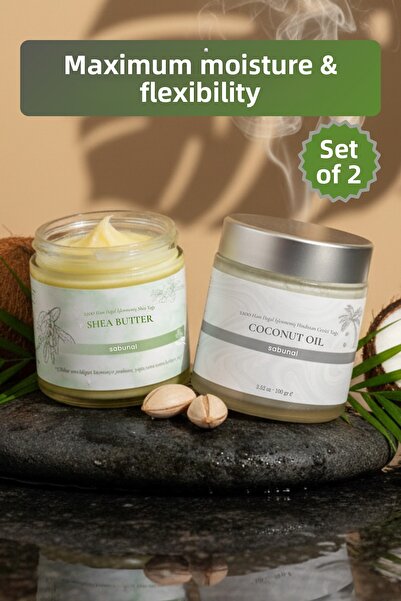 sabunal زيت جوز الهند وزيت الشيا - مجموعة العناية، زيت طبيعي معصور على البارد، بدون إضافات