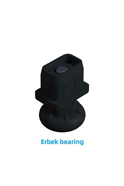 Erbek 50X50 Plastic Adjustable Insertable Footed Profile Plug with Threaded Rod 1 Piece Black