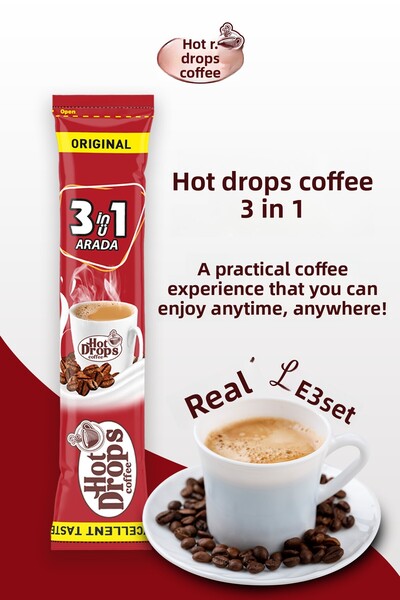 HOT DROPS 3 in 1 Coffee Original (50 Pcs X 17 Gr) Instant Coffee