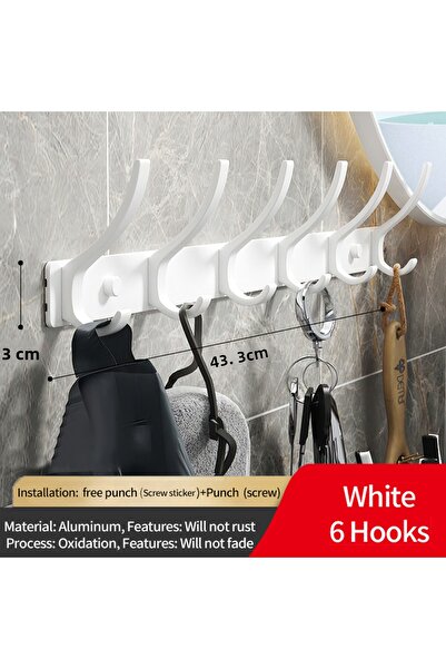 Choice خطافات ملابس قابلة للطي من يونجيا، بيضاء اللون، بستة خطافات، باللونين ...