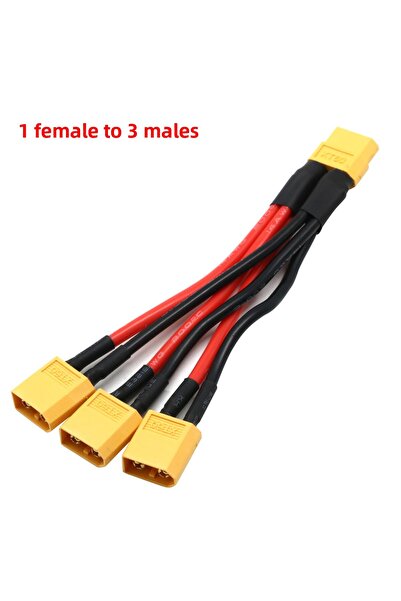 U-Angel-1988 موصل بطارية متوازي Xt60 من 1 أنثى إلى 3 ذكور، كابل تمديد مزدوج Y...