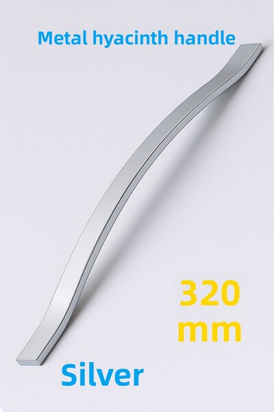 Badem10 Mâner plat de 320 mm, cromat, argintiu, pentru mobilier din metal, mâner pentru ușă dulap, mâner modern pentru bucătărie