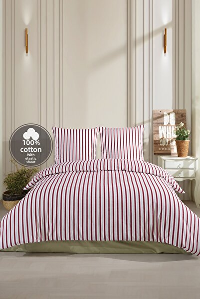 Cote Blanc Piazza 100% Cotton Flannel Double Size Fitted Sheet Duvet Cover Set