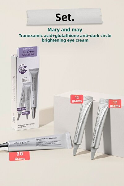 Mary & May Tranexamic Set Acid Glutathion Anti-Dark Circle Brightening Eye Contour Cream Set 30g (12g X2)