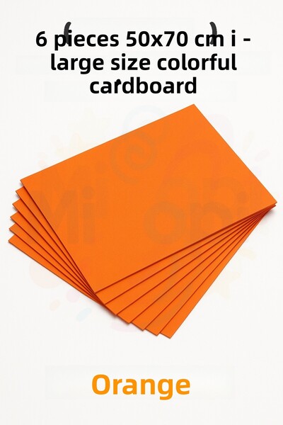 Minopi Orange Color Cardboard 6 Pieces 50X70 cm Hard Cardboard Cardboard