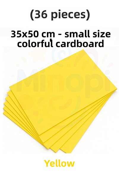 Minopi Yellow Color Cardboard 36 Pieces 35X50 cm Hard Cardboard Cardboard