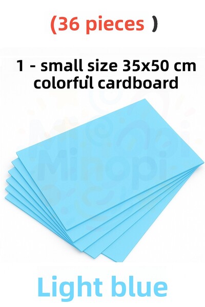 Minopi ورق مقوى ملون باللون الأزرق 36 قطعة مقاس 35 × 50 سم ورق مقوى صلب