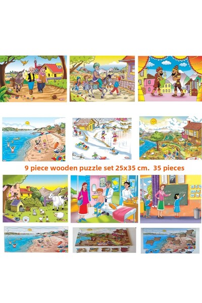 Toy Oyuncak Okul Öncesi 29 Pieces Wooden Puzzle Grasping Toys Kindergarten Montessori Combination Set