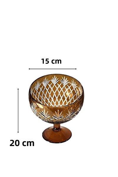 AYZ HOME Colorful Cut Crystal Glass Pedestal Presentation Bowl 15X20 cm