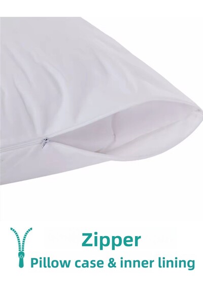 SUVAY Βαμβακερή θήκη μαξιλαριού με φερμουάρ Λευκό χρώμα Εσωτερική επένδυση 10 τεμάχια Εσωτερική θήκη μαξιλαριού 50x70 στρώμα