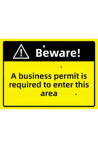 ZiPrinter Attention! Occupying This Area Requires Activation Work Permit Isg Warning Sign Pvc A4 21X30 cm