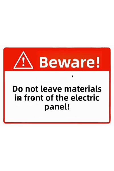 ZiPrinter انتبه! لا تترك أي شيء على واجهة لوحة التحكم الكهربائية! لافتة تحذير...