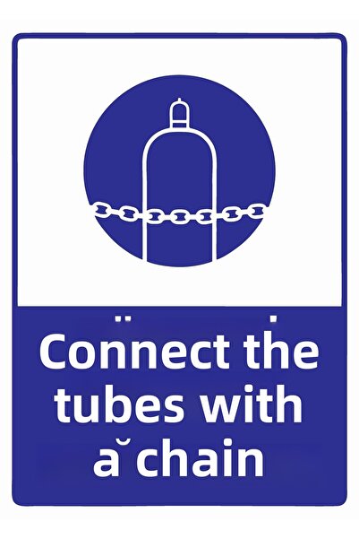 ZiPrinter ربط الأنابيب بالسلسلة، لافتة تحذير من البلاستيك PVC مقاس A4 21×30 سم