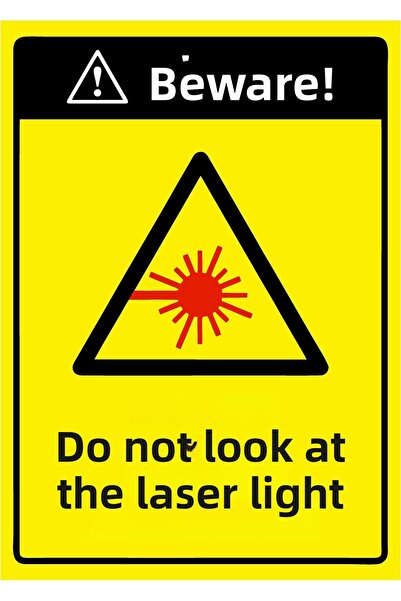 ZiPrinter انتبه! لافتة تحذيرية لا تنظر إلى الضوء الليزري مصنوعة من مادة PVC م...