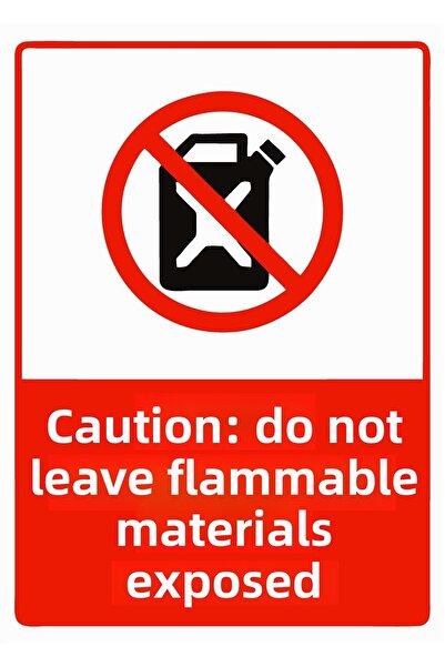 ZiPrinter لافتة تحذيرية من مادة قابلة للاشتعال عند الوضع في الأماكن المفتوحة،...