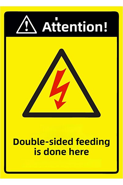 ZiPrinter انتبه! يتم تقديم الطعام على الجانبين هنا، لافتة تحذير من البلاستيك ...