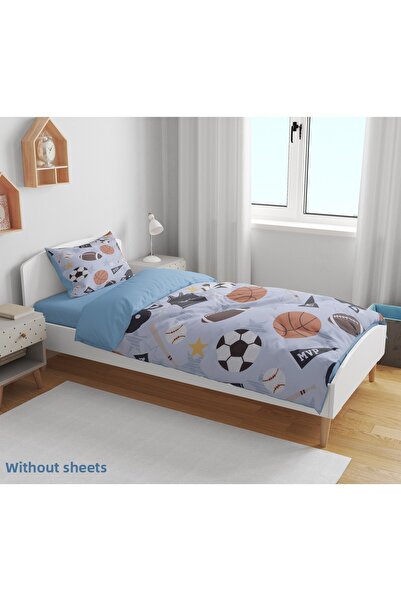 Erays Home Football Sports Themed 3D Digital Printed Single Size Sheetless Boys' Bedding Set