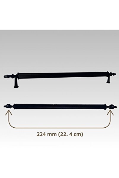 CAN METAL مقابض أثاث معدنية فاخرة من كليبسو باللون الأسود غير اللامع مقاس 224 مم