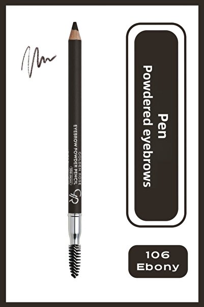 Golden Rose Eyebrow Powder Pencil No: 106 Ebony - Pudralı Kaş Kalemi