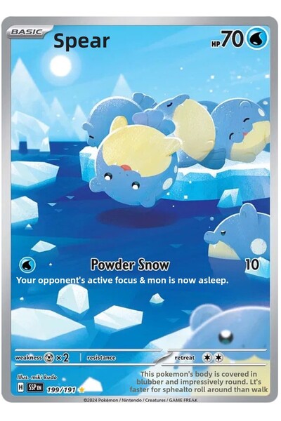 Pokemon TCG Spheal Illustration Rare Surging Sparks 199/250