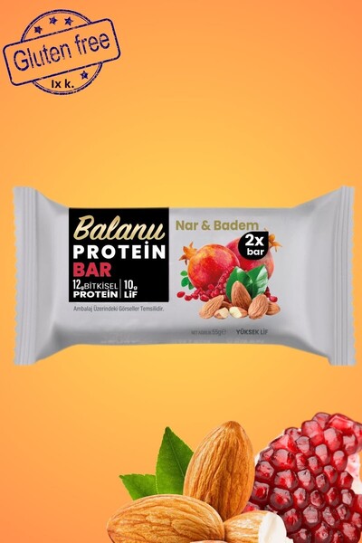 balanu بروتين بار بالرمان واللوز والتمر 55 جرام 2 × بار × 3 قطع
