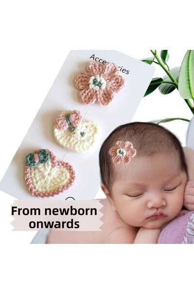 Kadın Girişimciler Atölyesi Newborn Baby Buckle 3-Piece Clip Baby Hairless Ba...