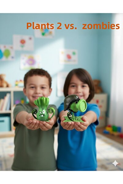 Goplast Premium Plants Vs Zombies Bonk Choy and Gatling Pea Character 2 Pieces