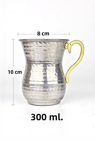 Binbir Trend Chrome Steel Ayran Cup – 300 ml (with Options for 1 / 10 / 30 / 50 Pieces)