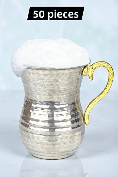 Binbir Trend Chrome Steel Ayran Cup – 300 ml (with Options for 1 / 10 / 30 / 50 Pieces)