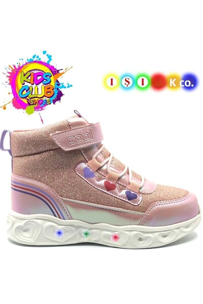 KOCAMANLAR Cool Kids Orthopedic Lighted Sole Girls' Boots Pudra