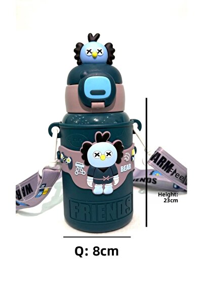 HTC AKSESUAR Cartoon Animals 450 ml 316 Stainless Steel Children's and Student's Thermos