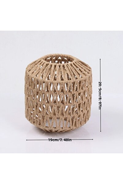 Choice غطاء مصباح سقف منسوج M تركيبات إضاءة مثبتة على السقف بتصميم عتيق مصنوع من حبل ورقي عاكس للضوء لمصابيح E27 N.