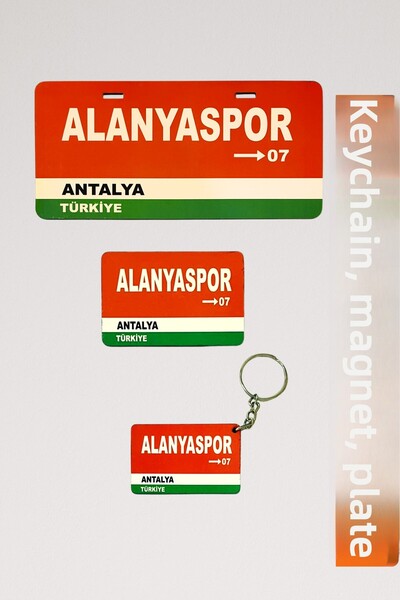 DURUSA Set de plăci MDF retro, magnet și breloc articole "Alanyaspor" – MDF d...