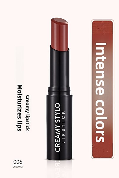 Flormar Semi Glossy Stick Lipstick - Creamy Stylo Lipstick -006 Chestnut-8682...