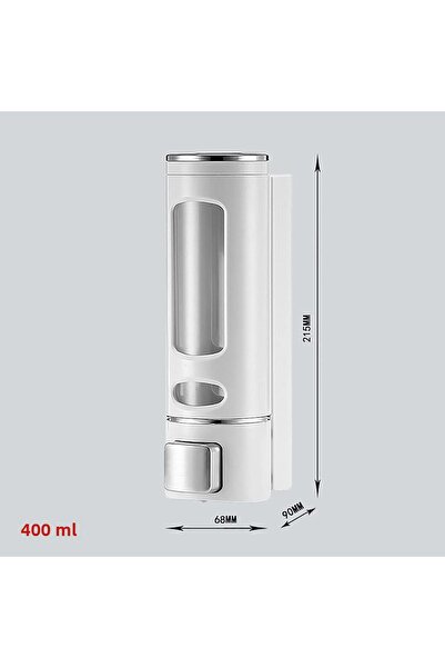 ALBBEK 400ml Επιτοίχιος Χειροκίνητος Διανομέας Σαπουνιού Μπάνιου, Κουζίνας Υγρό Σαμπουάν Χεριών Αφρόλουτρο 1 ΤΕΜ ΛΕΥΚΟ A-52