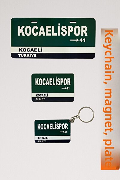 DURUSA Set "Kocaelispor" Placă retro din MDF, Magnet și breloc piese – MDF de...