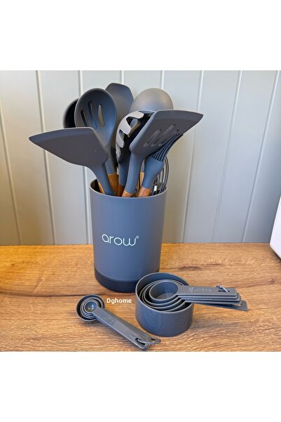 DGCHOME Arow Silicone Cooking Utensils Set Gray