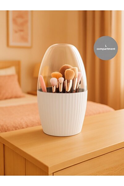 Nesto Home Organizator multifuncțional cu capac pentru borcan cu 7 compartimente Organizator pentru machiaj și baie