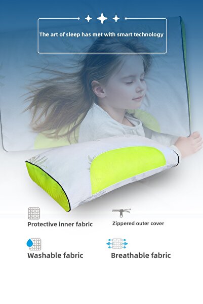 PUFYMAX Pernă pentru copii cu aer condiționat din seria Gold, pernă ortopedic...