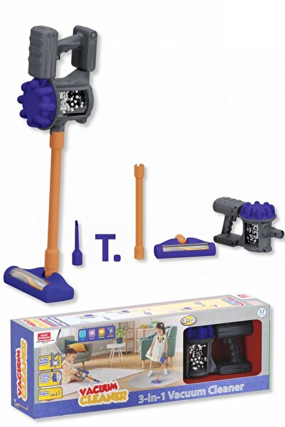 TOYFEST 3 in 1 Electric Toy Vacuum Cleaner Set Cleaning Game with Real Shooting Power (Light) Sound - 51 cm