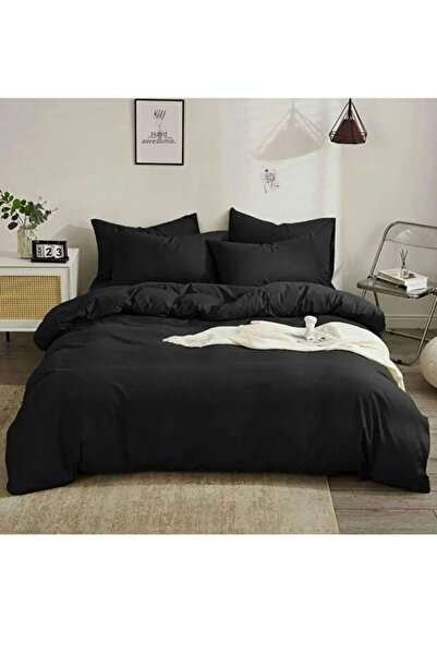 Home طقم غطاء لحاف مزدوج من القطن باللون الأسود