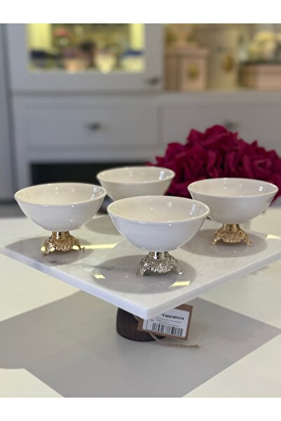 Lucia Cappadocia Porcelain Metal Footed Bowl